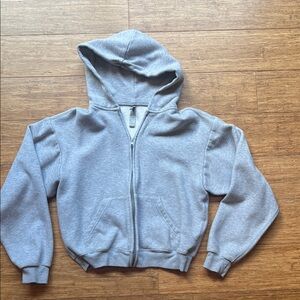 SKIMS Heather Gray Women's Zip-Up Hoodie